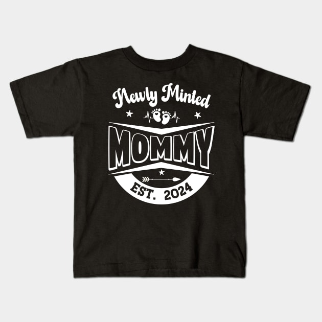 Newly Minted Mommy- Est. 2024 Kids T-Shirt by Blended Designs